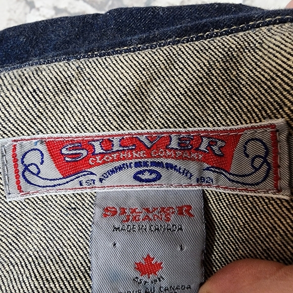 Silver Jeans  Button Front Denim Jacket Dark Wash Cotton Size XS Coastal Cowgirl - Picture 2 of 13